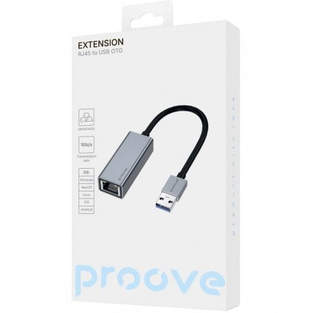 Сетевой адаптер OTG Proove Extension RJ45 to USB Silver (RJEX00102001)