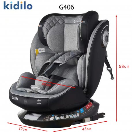 Дитяче автокрісло Kidilo G406 Light Grey (1171382)
