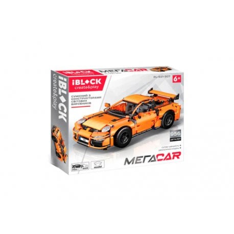 Конструктор IBlock МегаCar Оранжевый спорткар (PL-921-307)