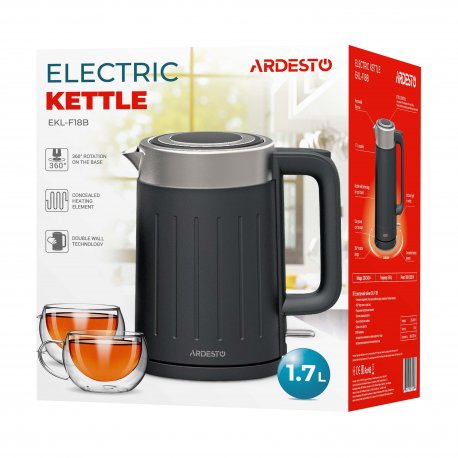 Электрочайник Ardesto 1.7л Strix Matte Black (EKL-F18B)