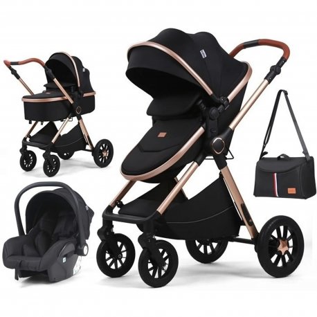 Универсальная коляска трансформер 3 в 1 Kidilo H2D Black (1111556)