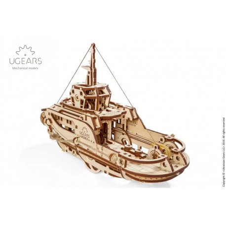 Пазл 3D Ugears механический Буксир 169 дет (70078)