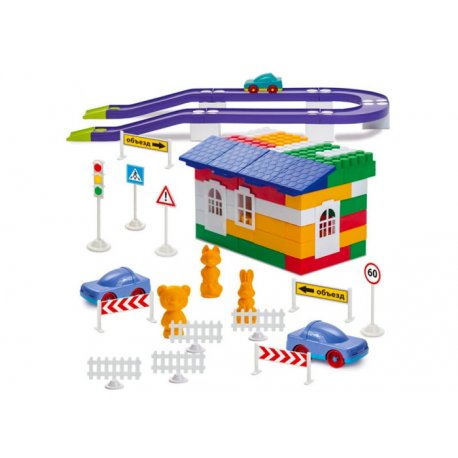 Конструктор пластиковый Colorplast Лидер (1-055)