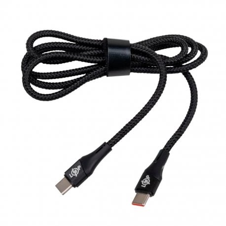 Кабель LP Type-C to Type-C 65W 1м Black (C201MCI)