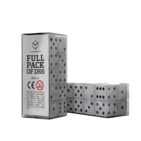 Набір кубиків Full Pack of D6s: Pearl&Black (S20602)
