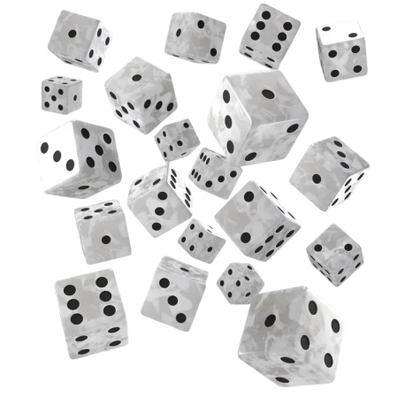 Набір кубиків Full Pack of D6s: Pearl&Black (S20602)