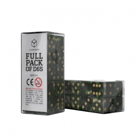 Набор кубиков Full Pack of D6: Bottle green&Gold (S20603)