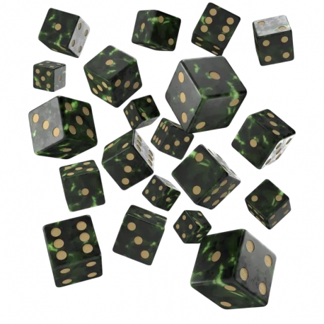 Набір кубиків Full Pack of D6s: Bottle green&Gold (S20603)