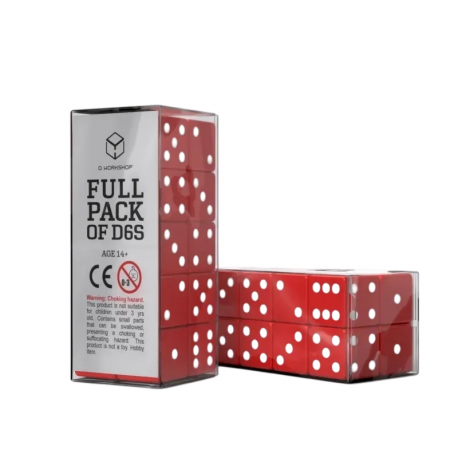 Набор кубиков Full Pack of D6: Red&White (S20606)