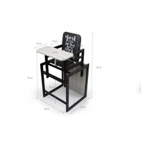 Стульчик для кормления Ommi Graphite Klondike Oak (ST-292BLC)