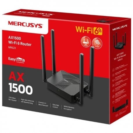 Маршрутизатор (Wi-Fi роутер) Mercusys MR62X Black (MR62X)