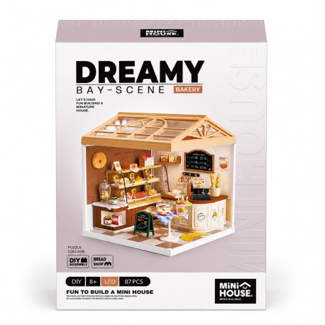 Конструктор-румбокс Mini House серии Интерьер – Пекарня (свет) (8011)