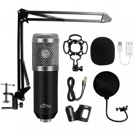 Мікрофон ігровий Media-Tech Studio and Streaming Microphone XLR USB Silver (MT397S)