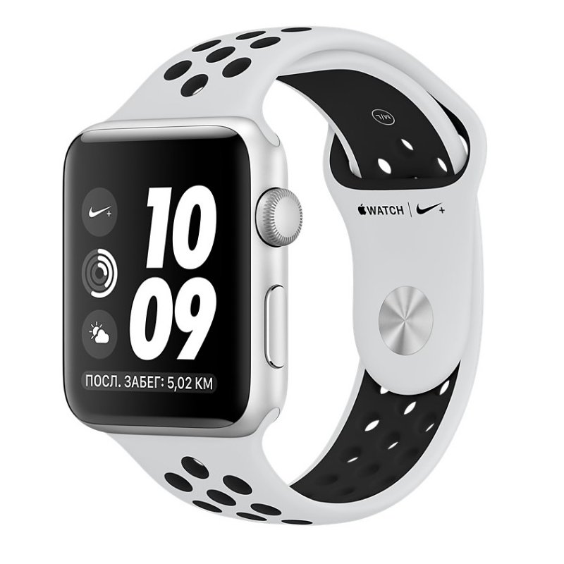 Apple Watch Series 3 38mm GPS Silver Aluminum Case with Pure Platinum Black Nike Sport Band MQKX2 13579 Apple Watch Series 3 38mm