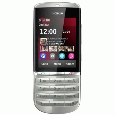 Nokia 300 Asha Silver White