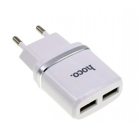 Сетевое зарядное устройство Hoce C12 Dual USB Charger 2.1A White