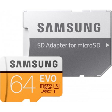 Карта памяти Samsung microSDHC 64GB EVO UHS-I U3 Class 10 (MB-MP64GA/APC)