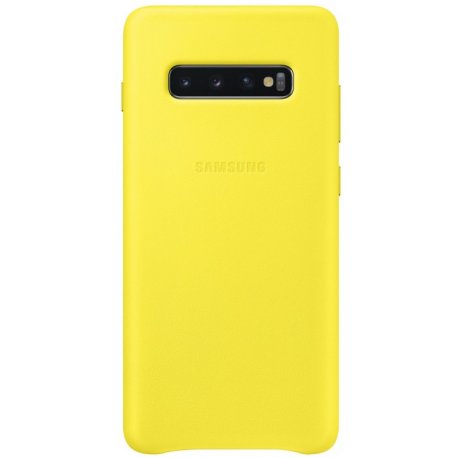 Чехол Leather Case для Samsung Galaxy S10 Plus Yellow (EF-VG975LYEGRU)