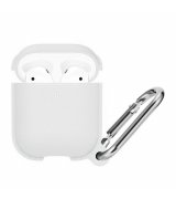 Чехол Silicone Leather Case для Airpods 1/2 White