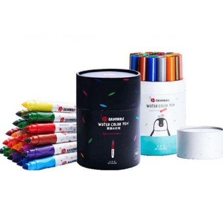 Фломастери Xiaomi BravoKids Water Color Pen (24 кольори) (прості + водні)