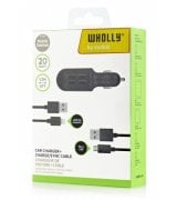 Автомобильное зарядное устройство Melkin 4USB ports + Lightning + microUSB cables 1.2m Black (M8MJ635)