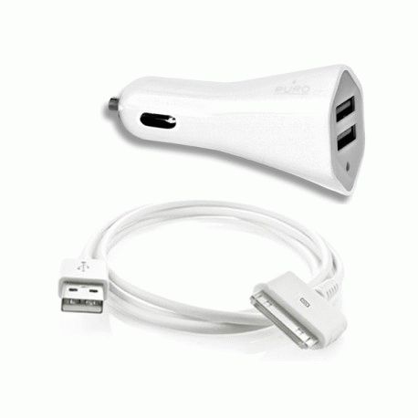 Автомобильное зарядное устройство Puro Car charger 2 USB White
