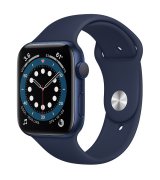 Apple Watch Series 6 44mm (GPS) Blue Aluminum Case with Deep Navy Sport Band (M00J3UL/A)