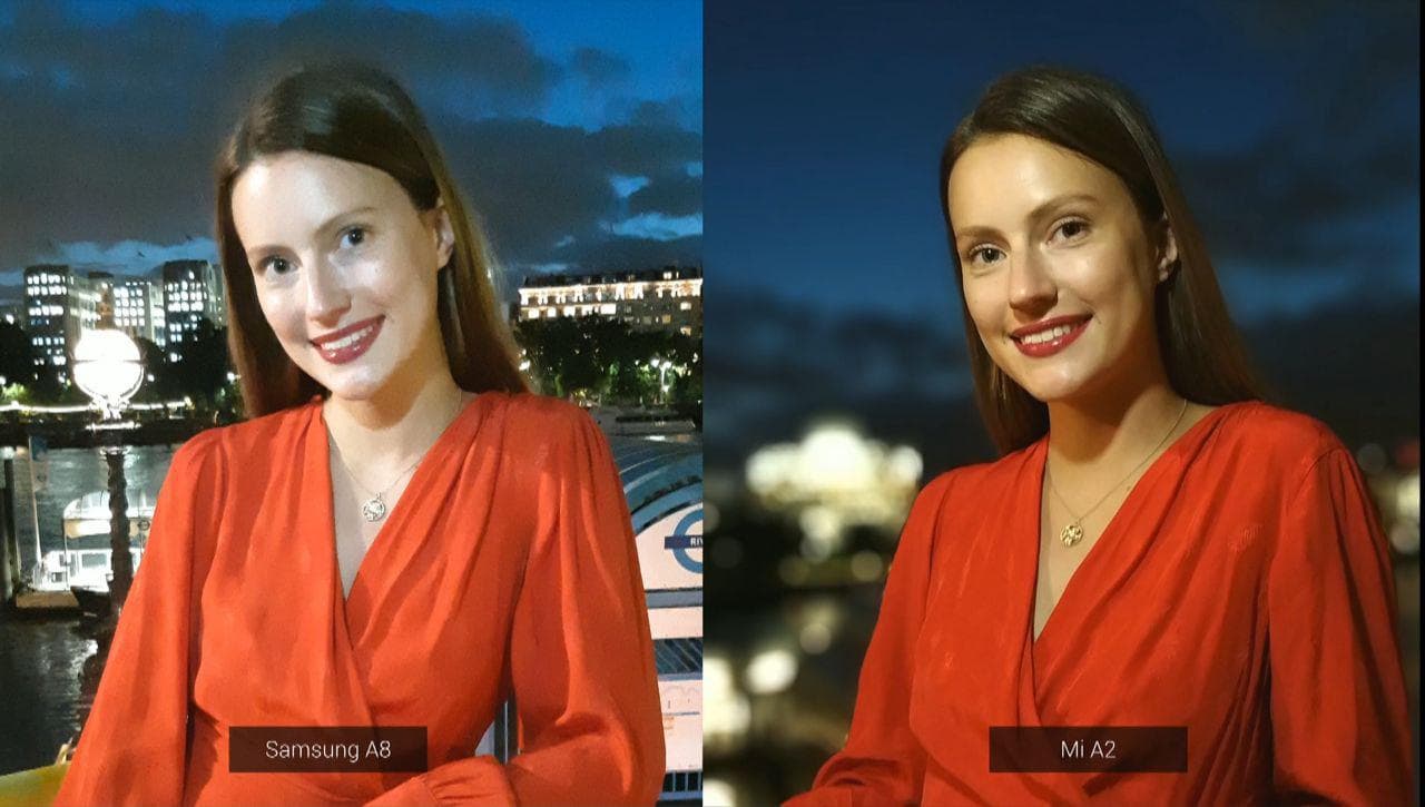 Mi A2 портрет ночью