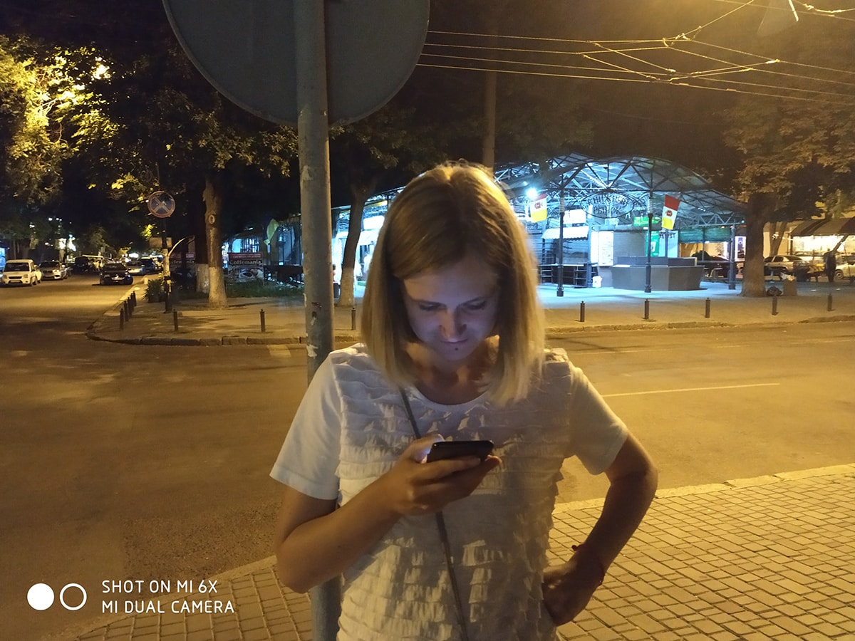 Mi 6X ночной портрет