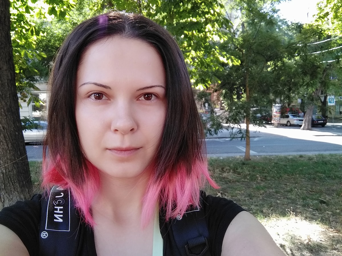 Mi A2 Lite селфи днём